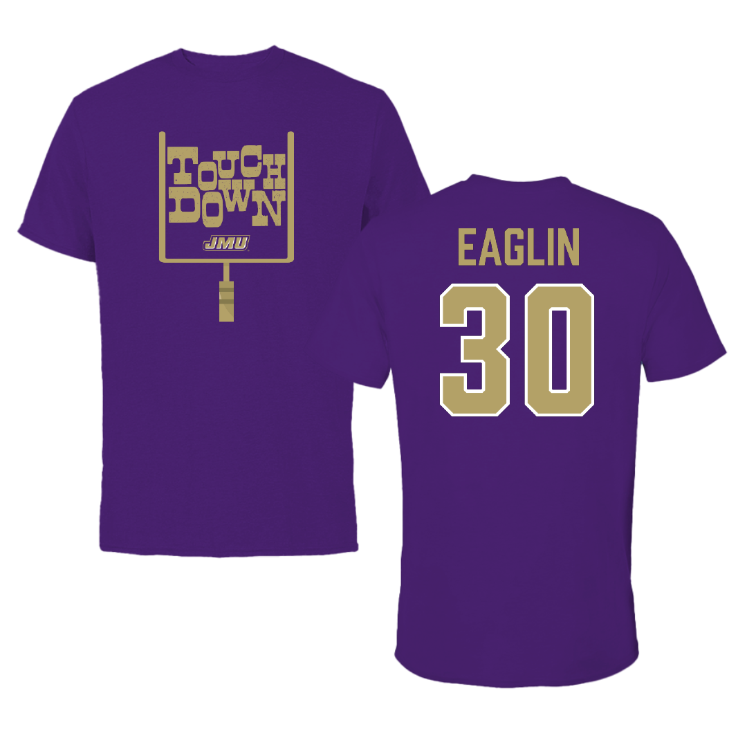 James Madison University Football Purple Touchdown Performance Tee - #30 Justin Eaglin