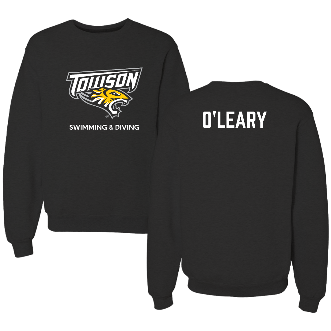 Towson University Swimming & Diving Black Crewneck - Abby O'Leary