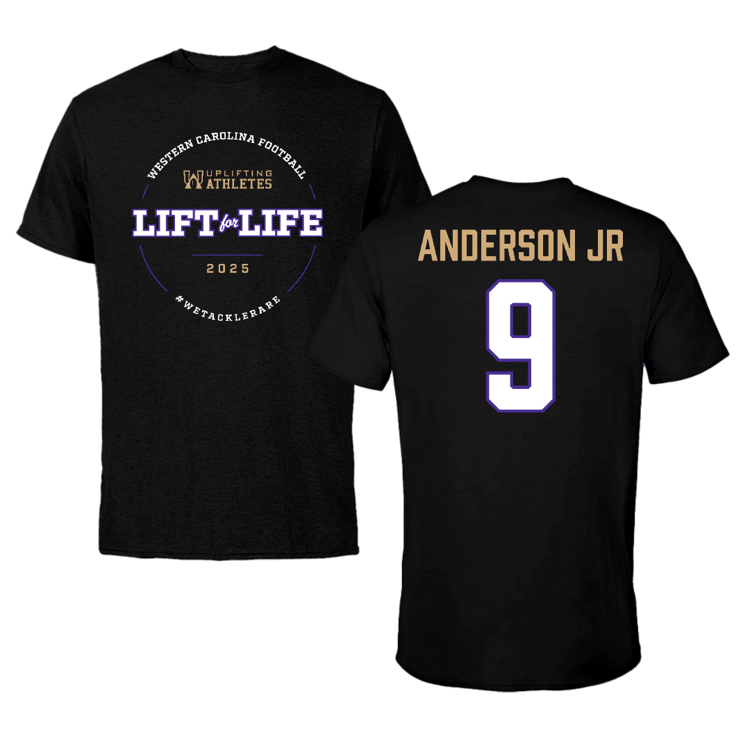 Western Carolina University Football Black Uplifting Athletes Football Performance Tee - #9 Darian Anderson Jr