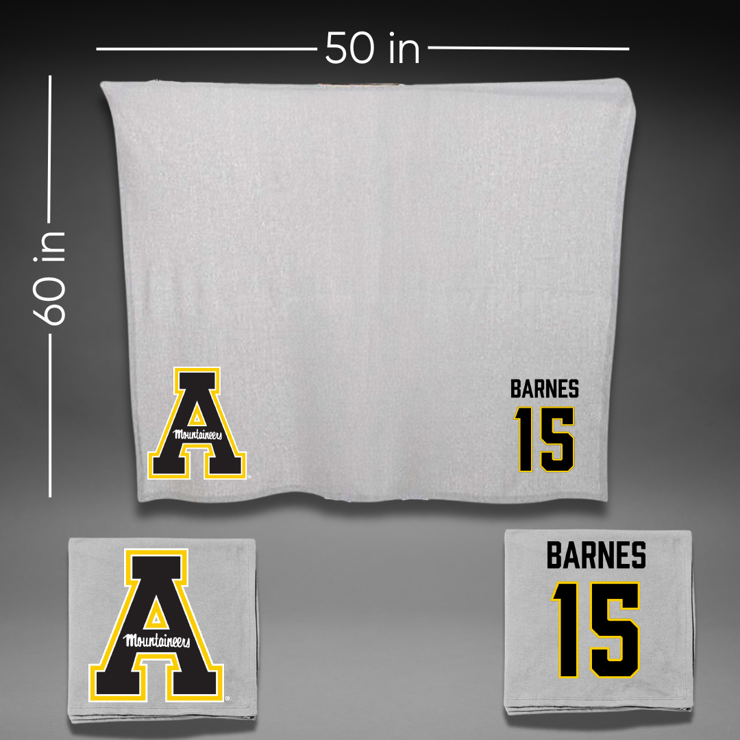 Appalachian State University Football Gray Blanket - #15 Jaden Barnes