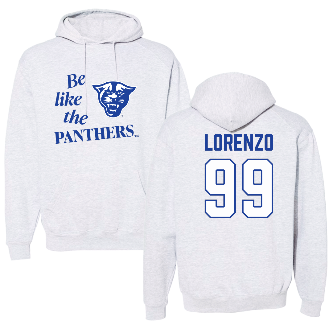 Georgia State University Football Light Gray Be Like Us Hoodie - #99 Christian Lorenzo