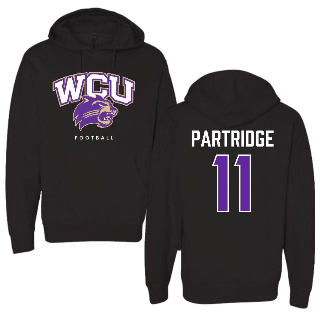 Western Carolina University Football Black Hoodie - #11 Kenyon Partridge