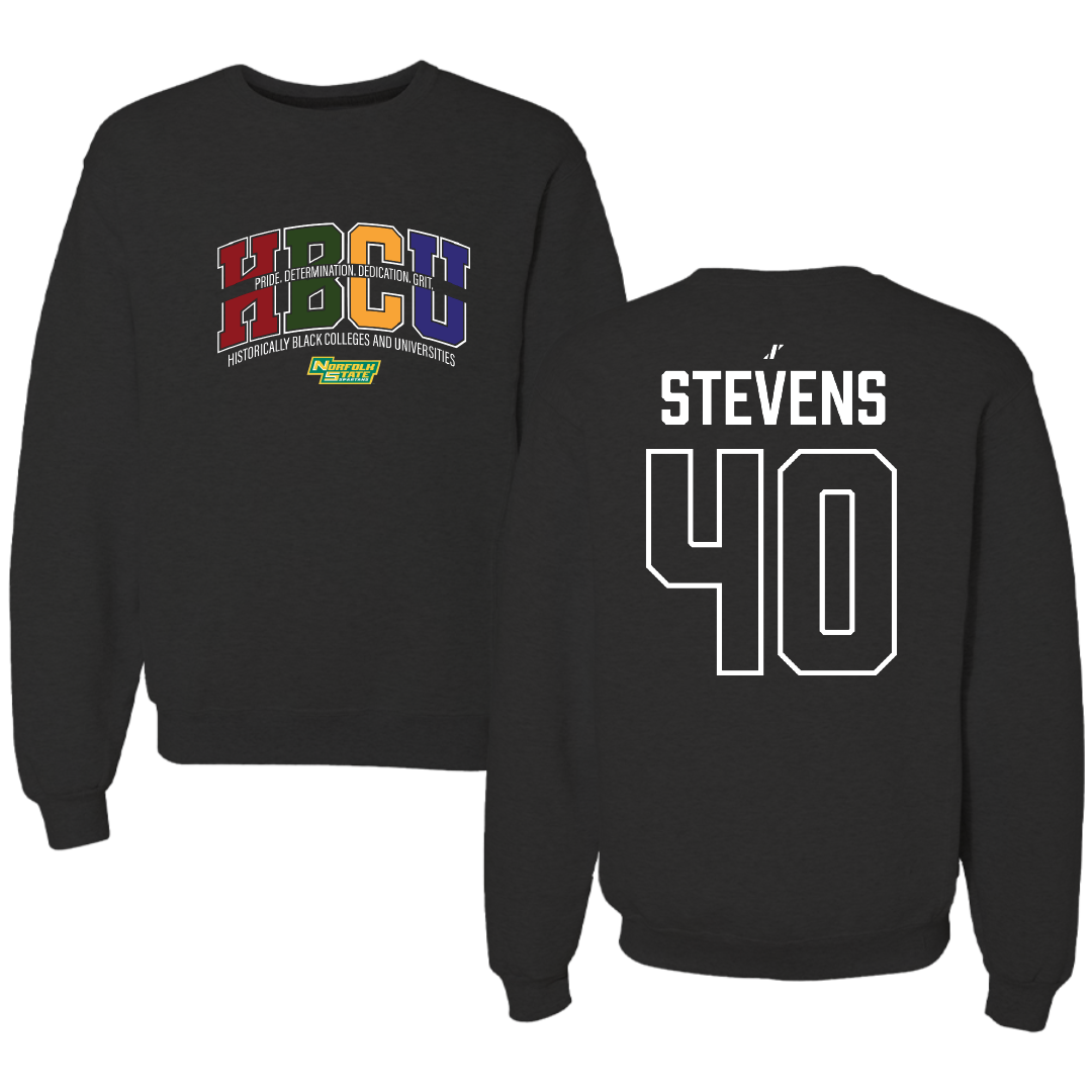 Norfolk State University Football Black HBCU Crewneck - #40 Isaiah Stevens