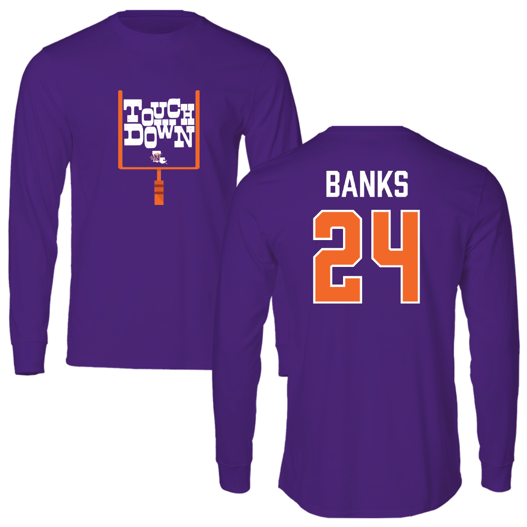 Northwestern State University Football Purple Touchdown Performance Long Sleeve - #24 Brian Banks