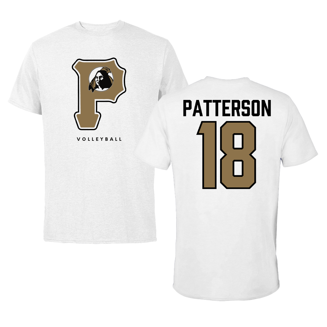 University of North Carolina at Pembroke Volleyball White Tee - #18 Tyler Patterson