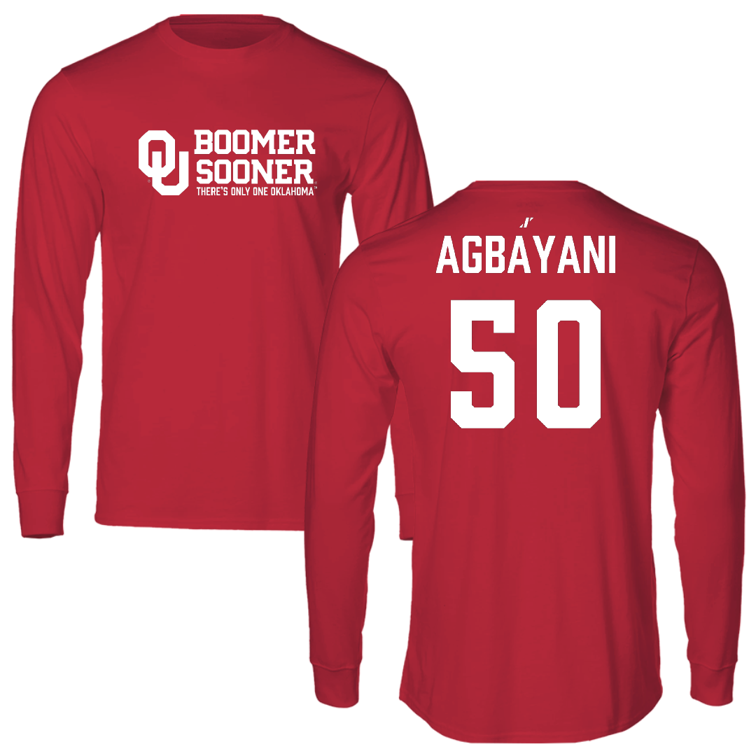 University of Oklahoma Softball Crimson General Long Sleeve - #50 Ailana Agbayani