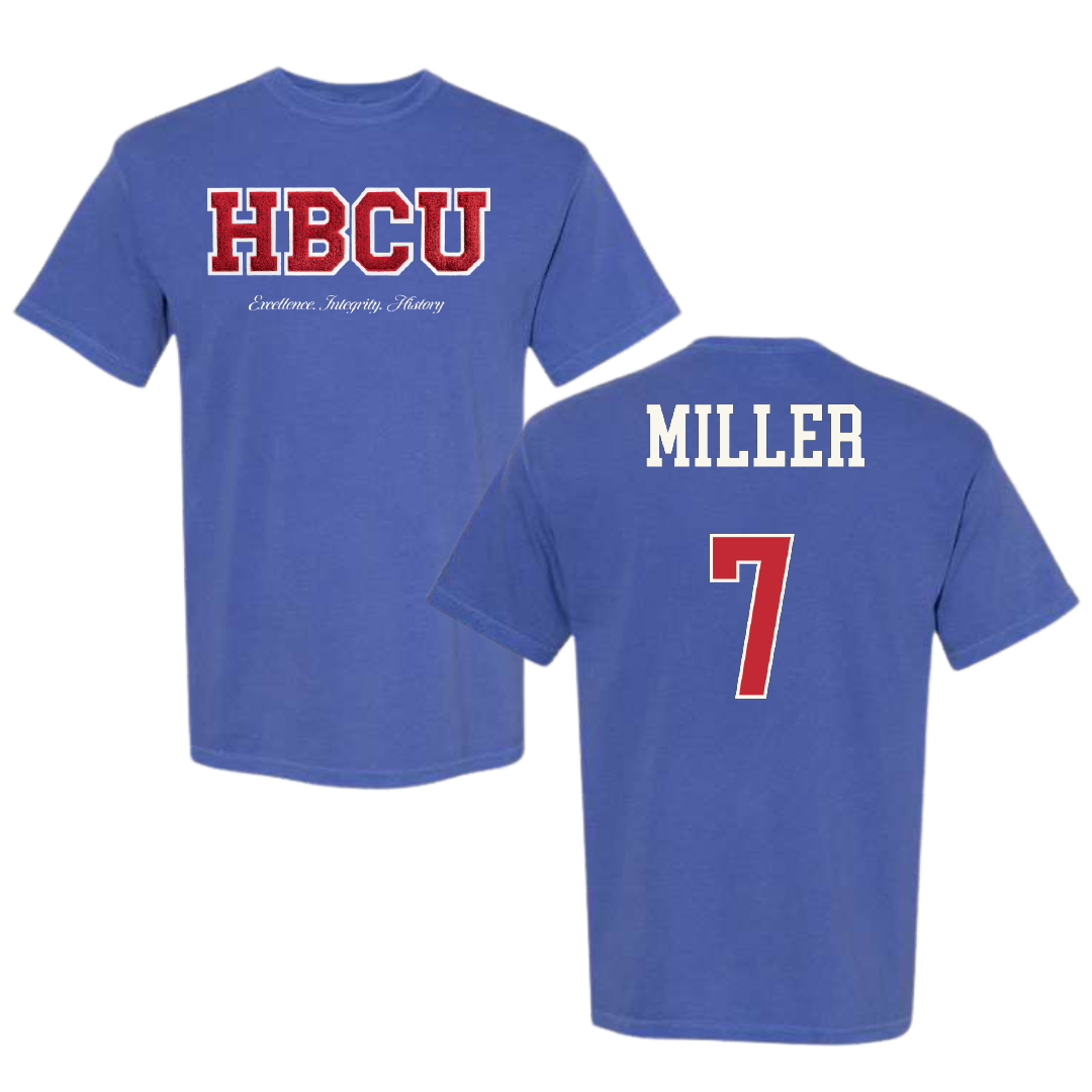 Tennessee State University Volleyball (W) Blue HBCU Varsity Comfort Colors Tee - #7 Maygan Miller
