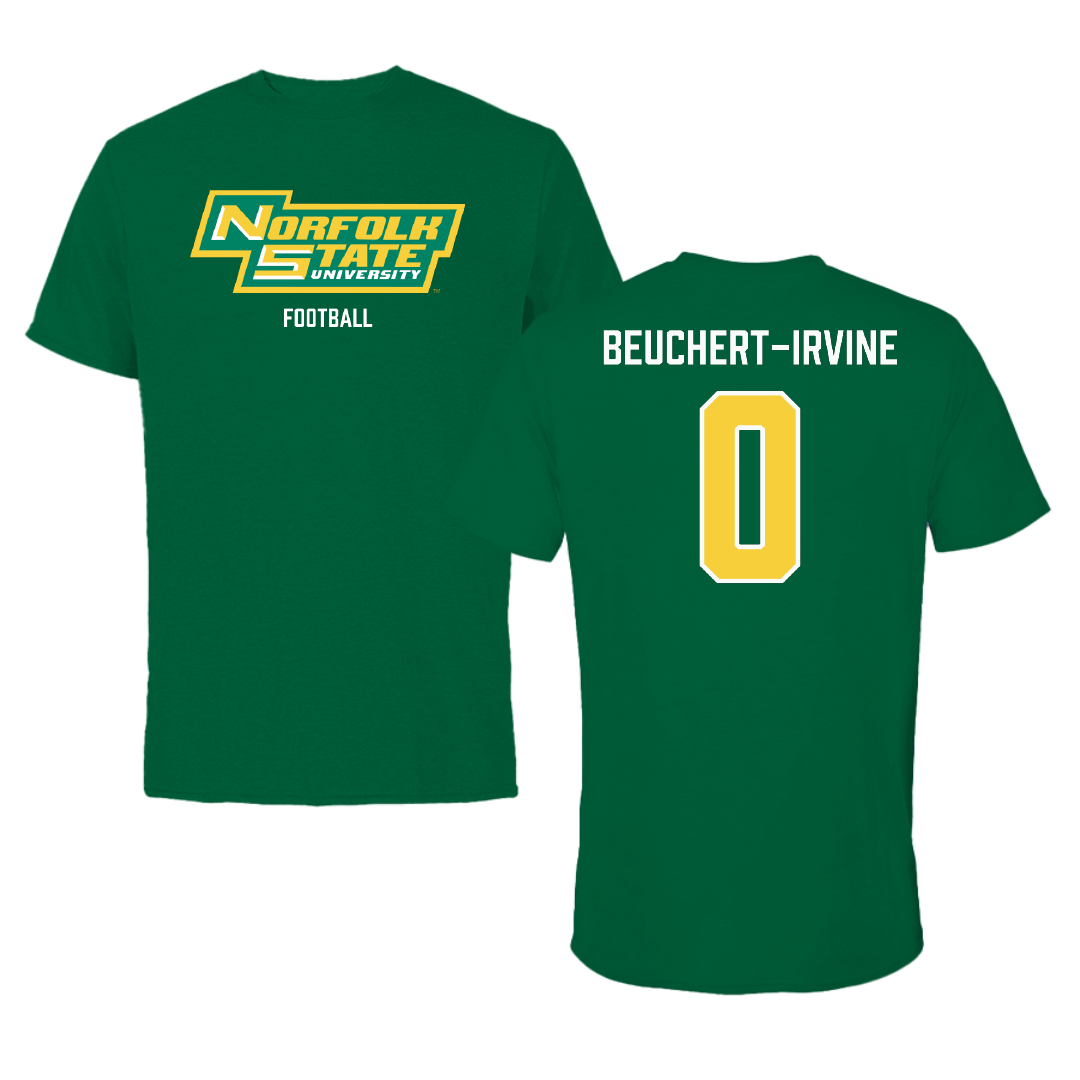 Norfolk State University Football Green Performance Tee - #0 Sage Beuchert-Irvine