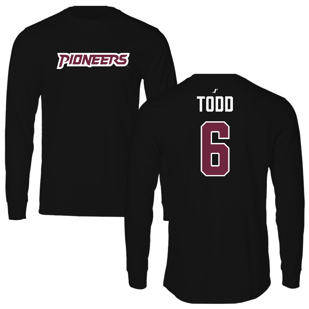 Texas Woman's University Softball Black Performance Long Sleeve - #6 Riley Todd