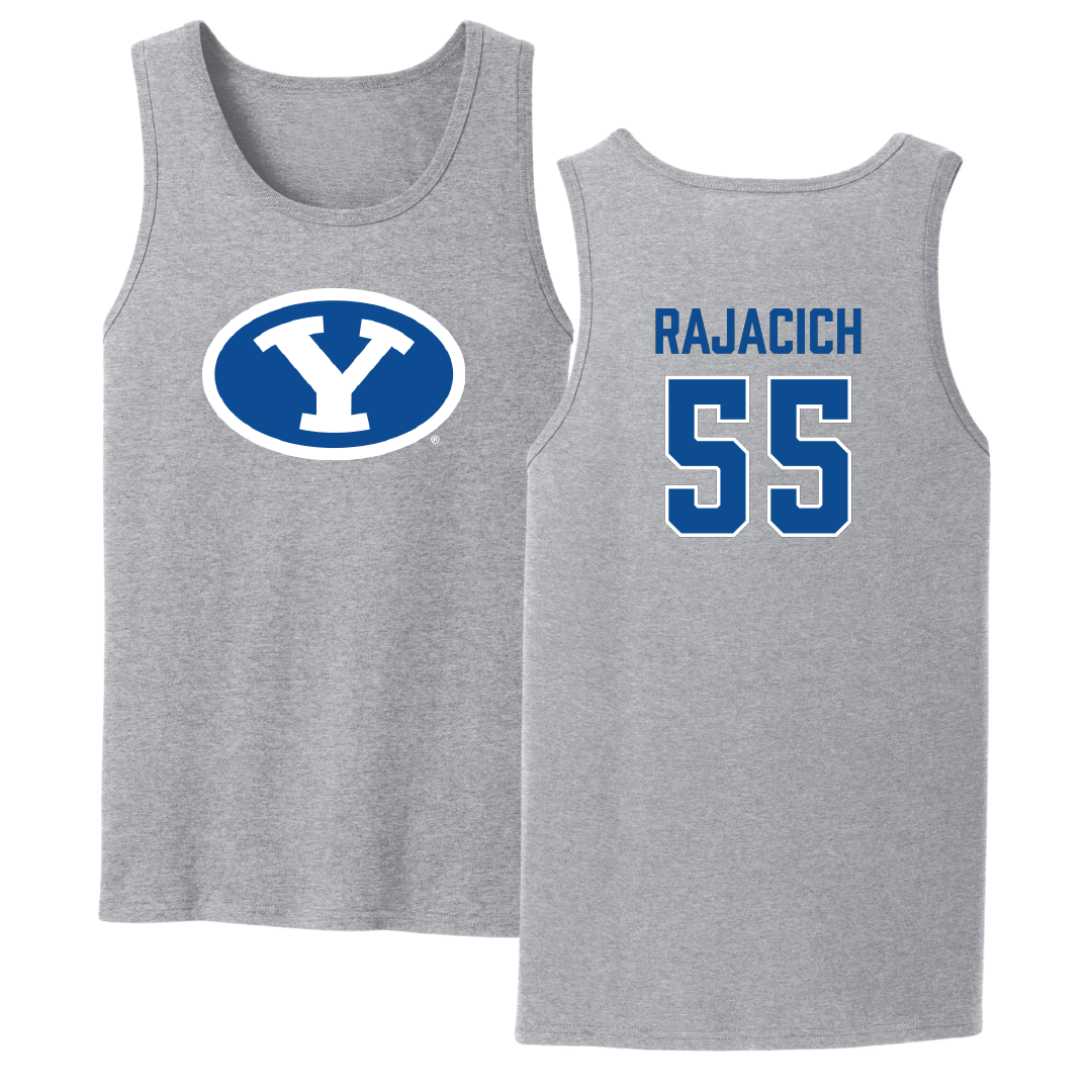 Brigham Young University Baseball Sport Gray Tank Top - #55 Seth Rajacich