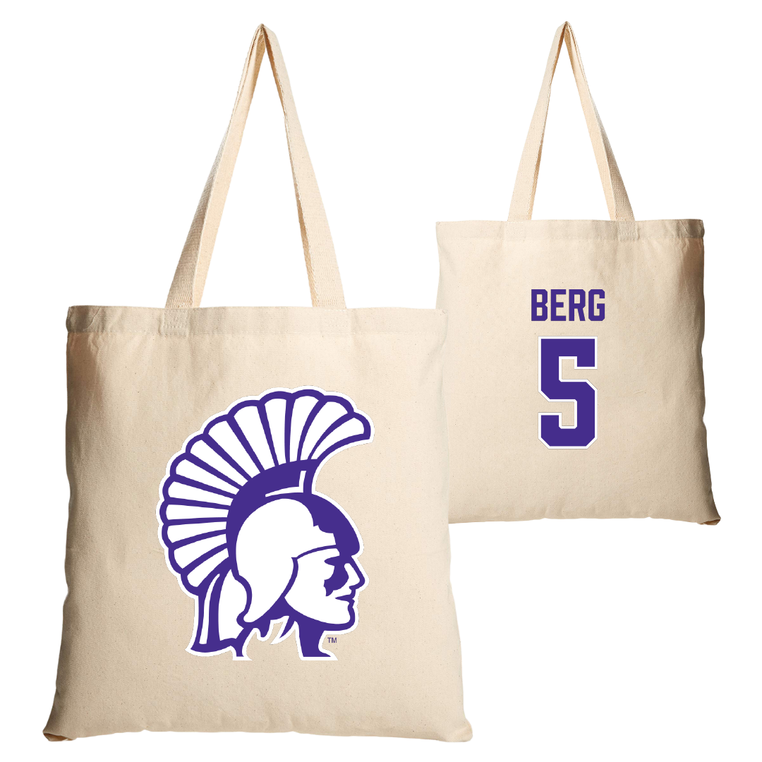 Winona State University Volleyball Tan Canvas Tote Bag - #5 Jayda Berg