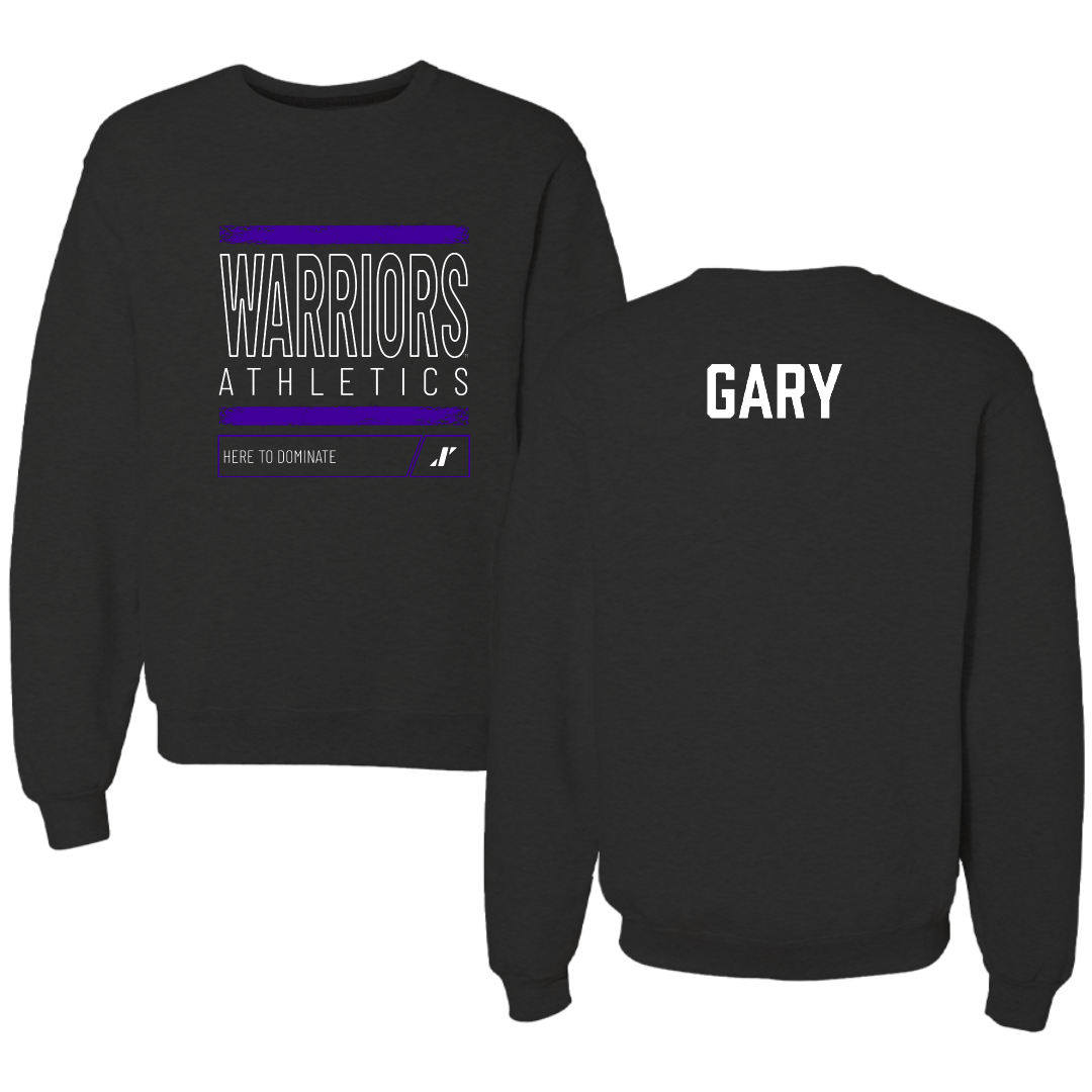 Winona State University Tennis Black Dominate Crewneck - Skylar Gary