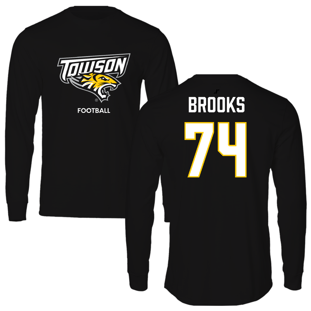 Towson University Football Black Long Sleeve - #74 KJ Brooks