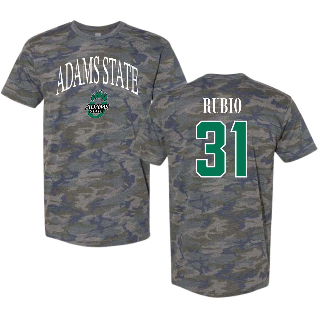 Adams State University Football Vintage Camo Tee - #31 Miguel Rubio