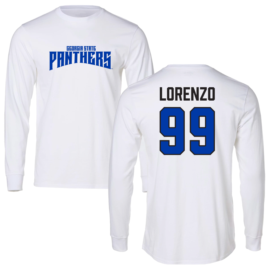 Georgia State University Football White Classic Long Sleeve - #99 Christian Lorenzo