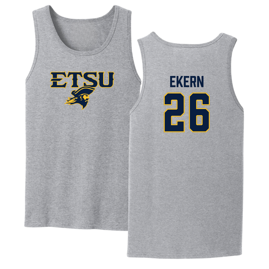East Tennessee State University Soccer Sport Gray Tank Top - #26 Annabelle Ekern