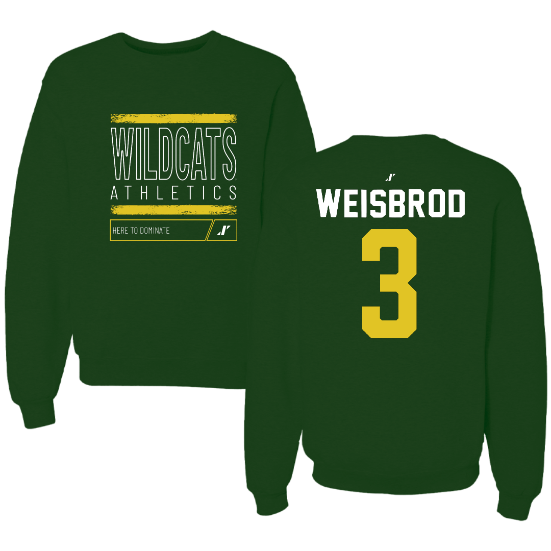Northern Michigan University Basketball Forest Green Dominate Crewneck - #3 Max Weisbrod