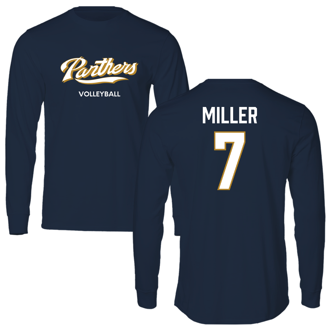 Florida International University Volleyball (W) Navy Performance Long Sleeve - #7 Madisen Miller