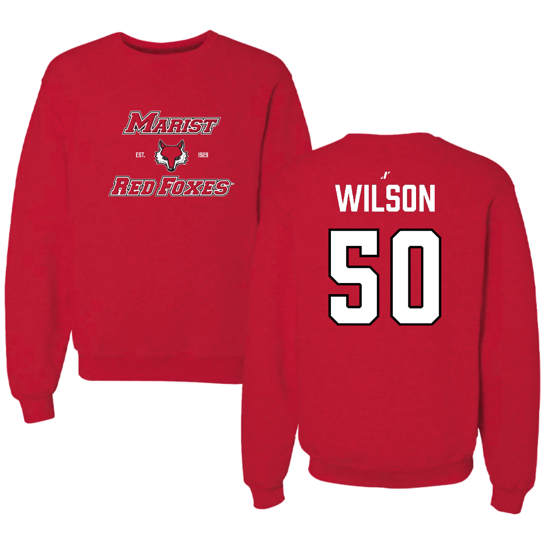 Marist University Football Red General Crewneck - #50 Trevor Wilson