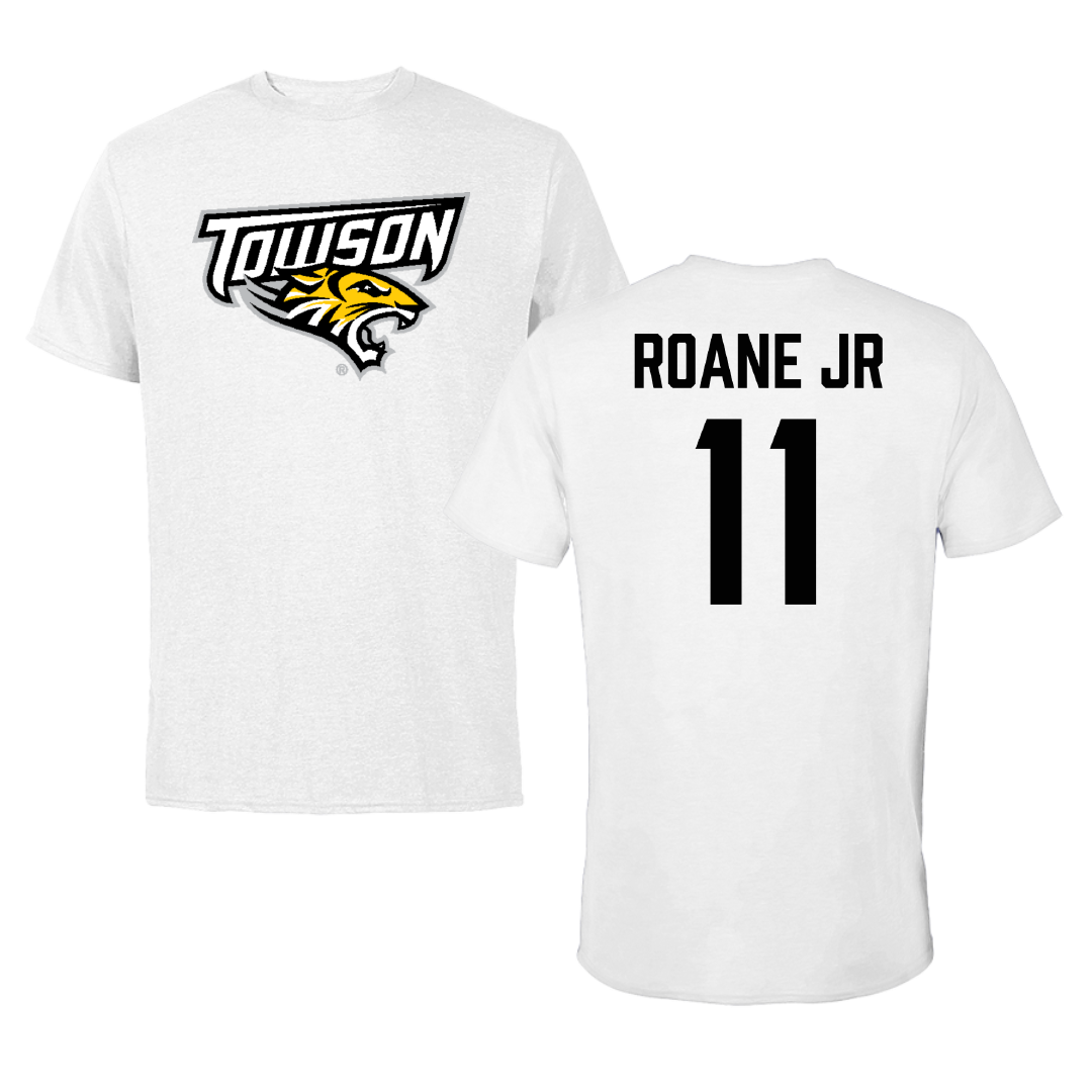 Towson University Football White Performance Tee - #11 Rodney Roane Jr