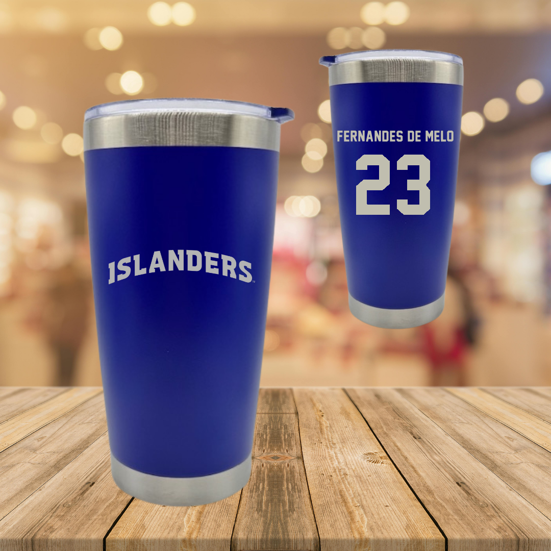 Texas A&M University-Corpus Christi Beach Volleyball Blue Stainless Steel Tumbler - #23 Maria Fernandes De Melo