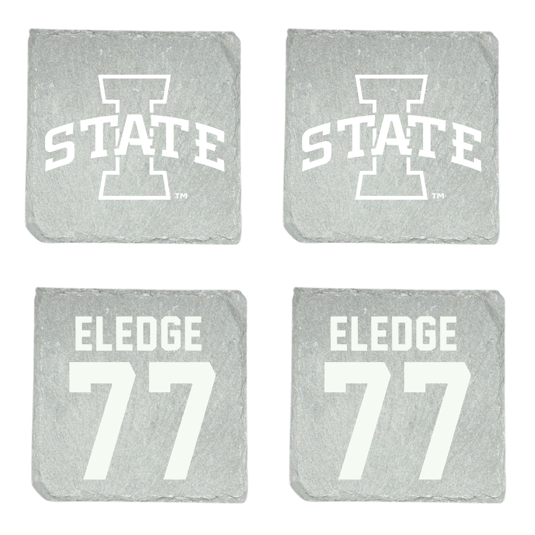 Iowa State University Football Stone Coaster (4 Pack)  - #77 Easton Eledge