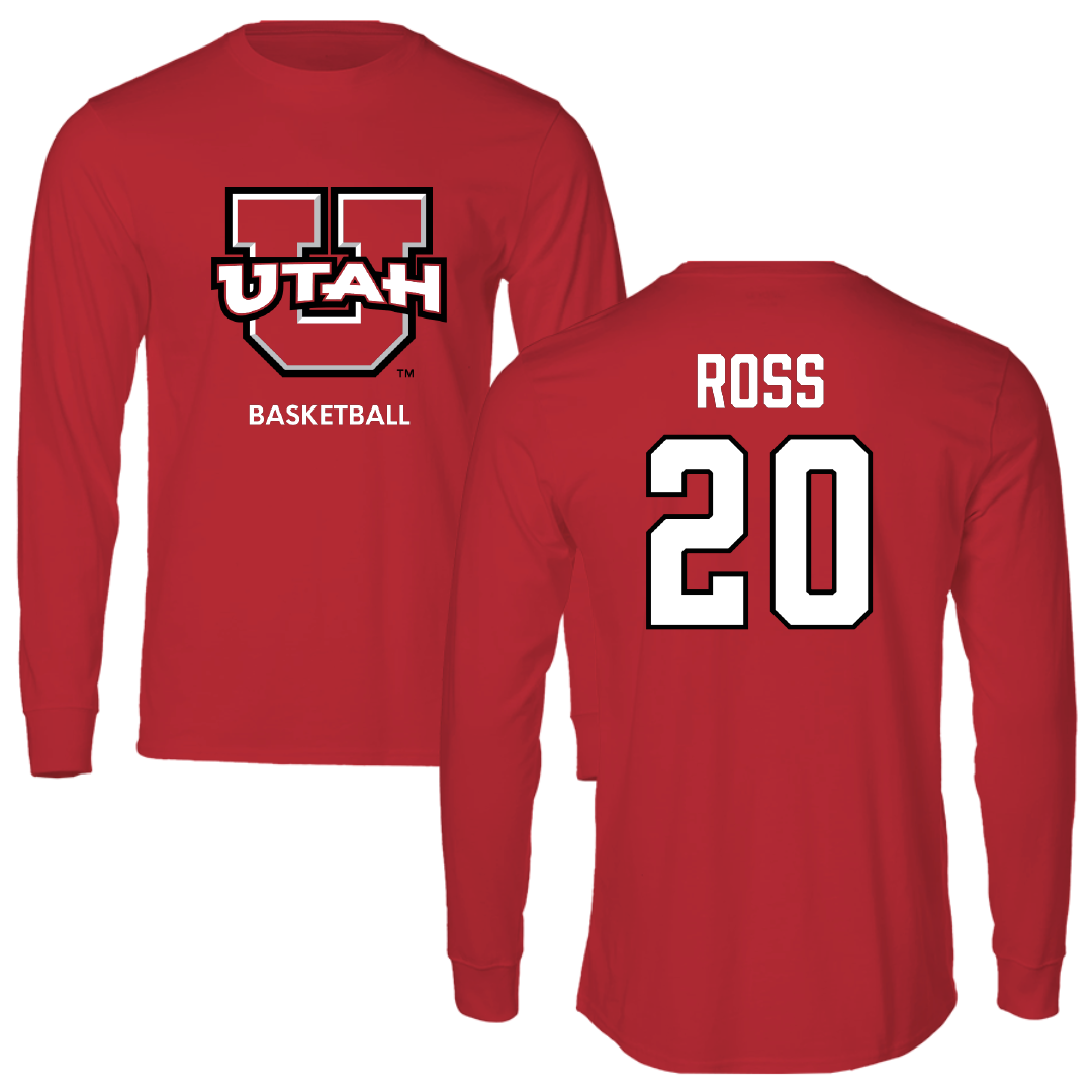 University of Utah Basketball (W) Red Utes Performance Long Sleeve - #20 Reese Ross
