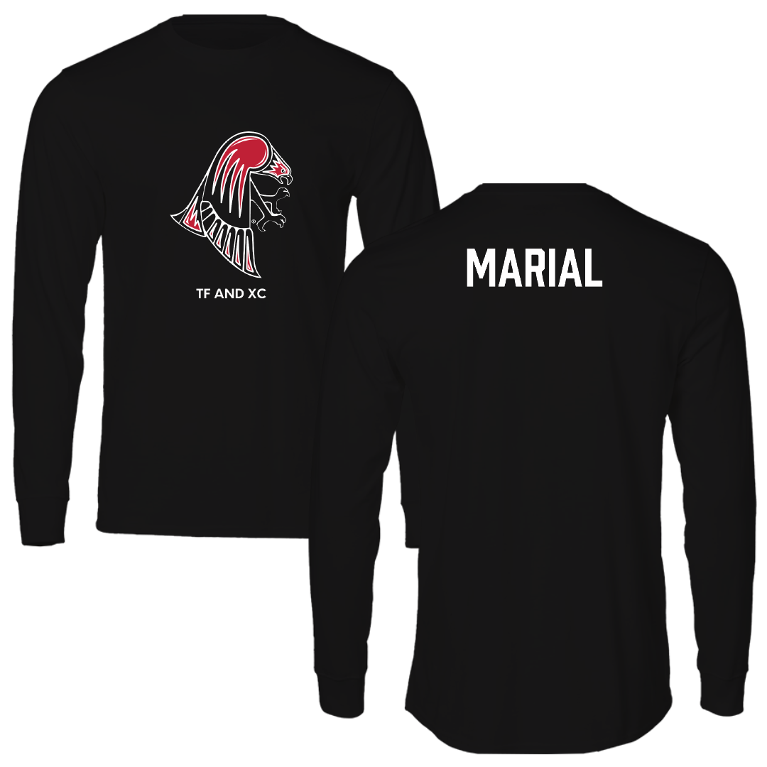 University of Wisconsin-River Falls TF and XC Black Mascot Long Sleeve - Yaih Marial