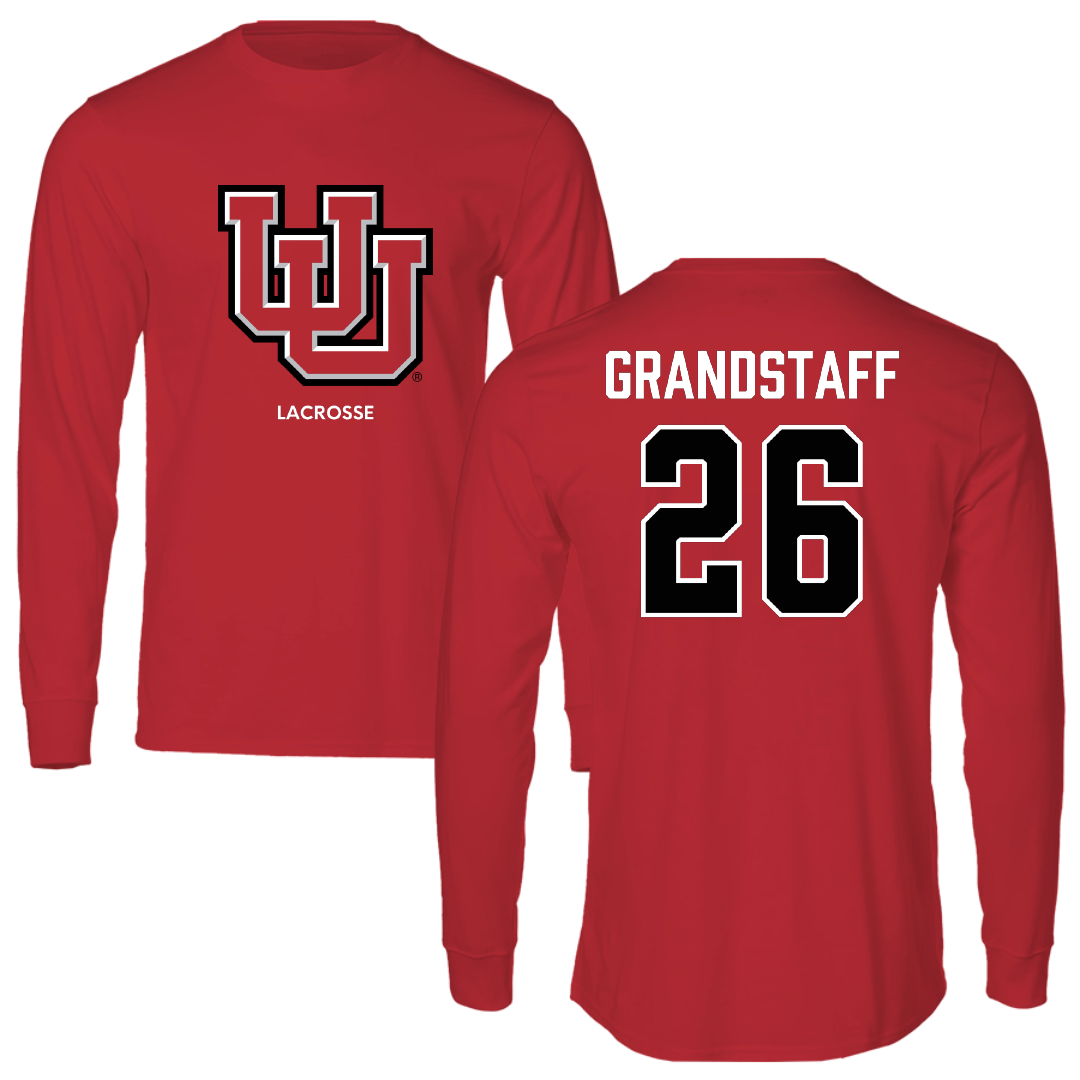 University of Utah Lacrosse (M) Red Block Long Sleeve - #26 Brady Grandstaff
