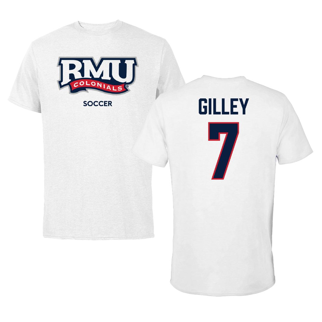 Robert Morris University Soccer (M) White Tee - #7 Chase Gilley