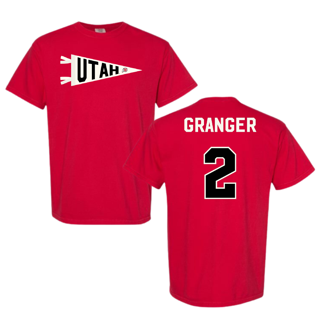 University of Utah Soccer Red Pennant Comfort Colors Tee - #2 Maryn Granger