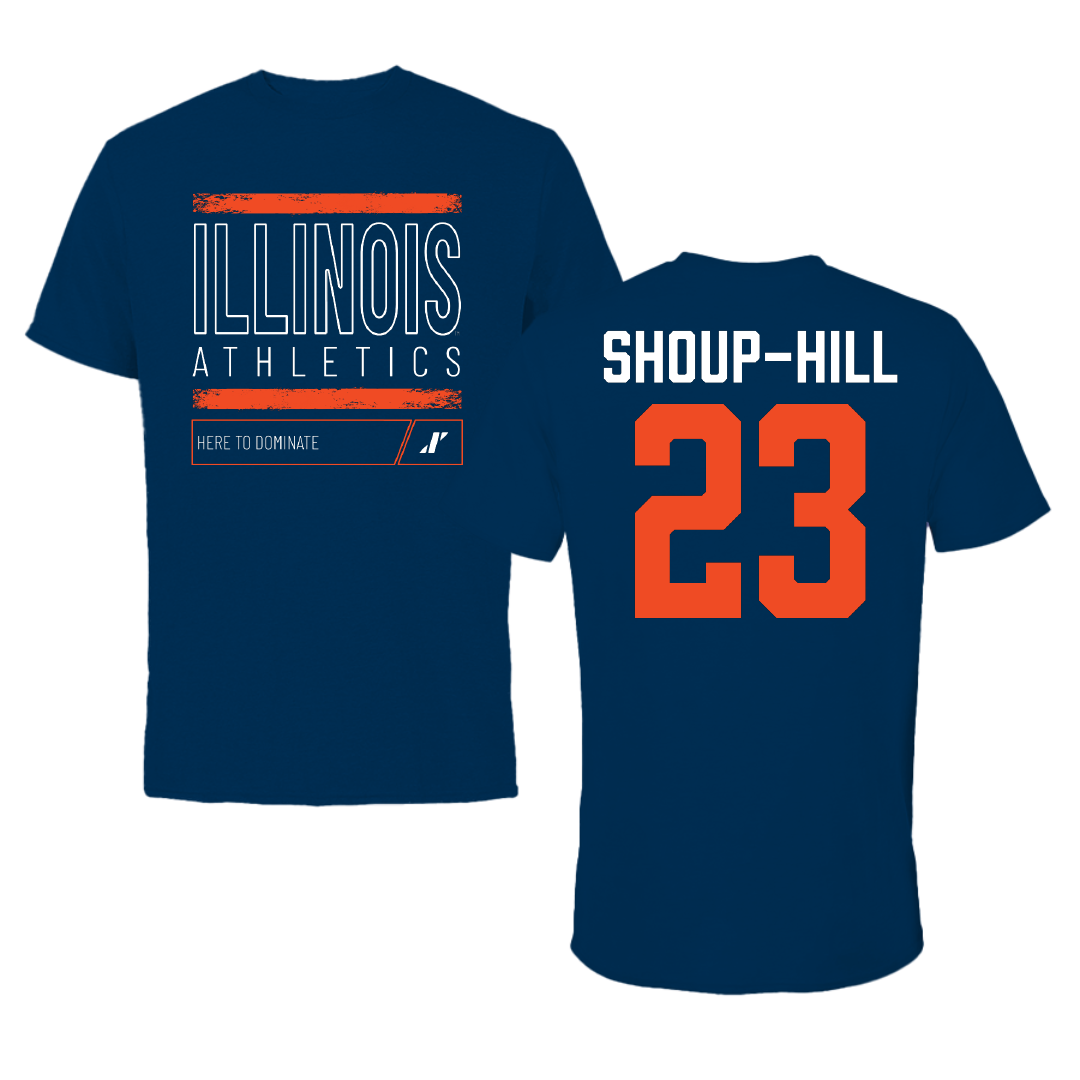 University of Illinois Basketball Navy Dominate Performance Tee - #23 Brynn Shoup-Hill