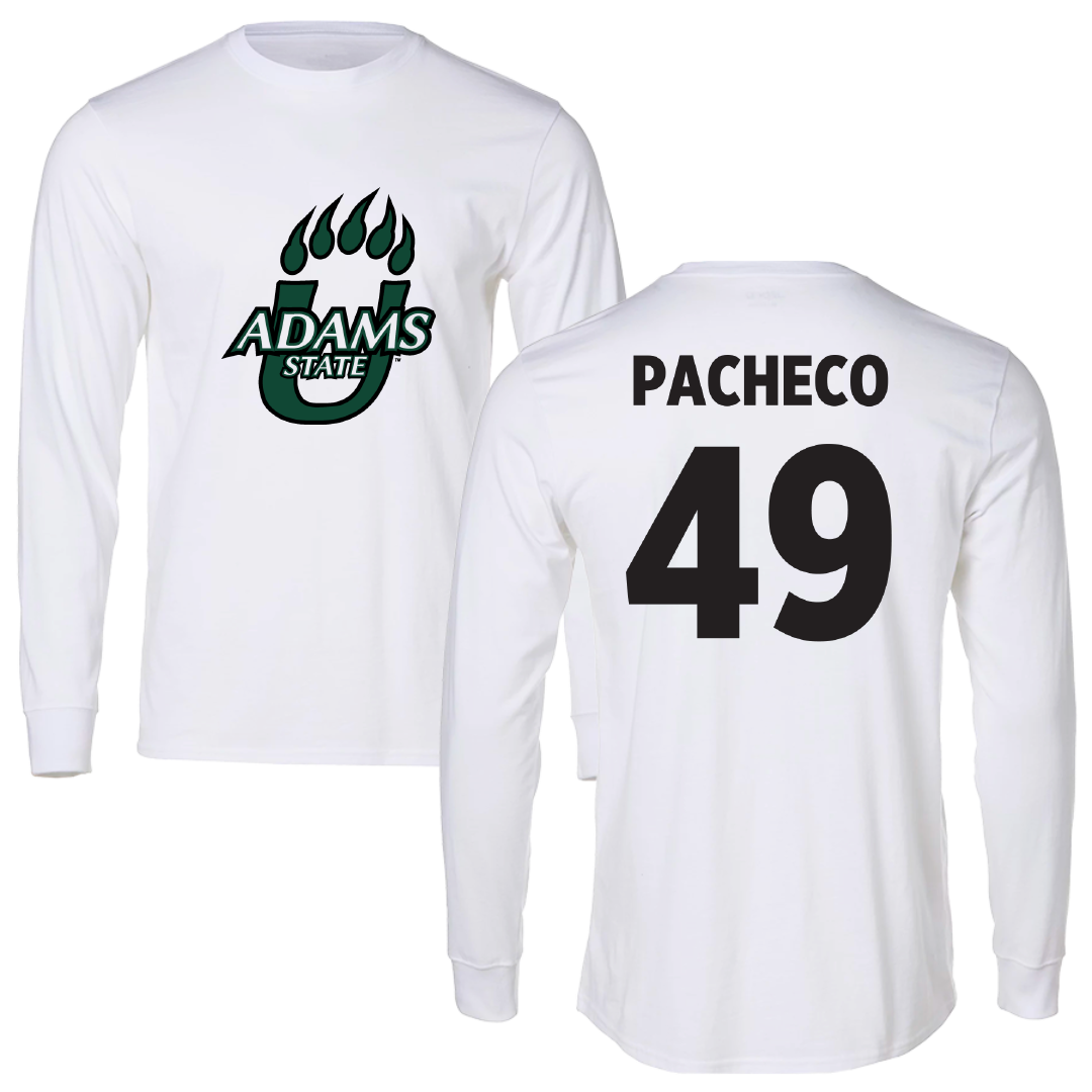 Adams State University Football White Performance Long Sleeve - #49 Quinton Pacheco