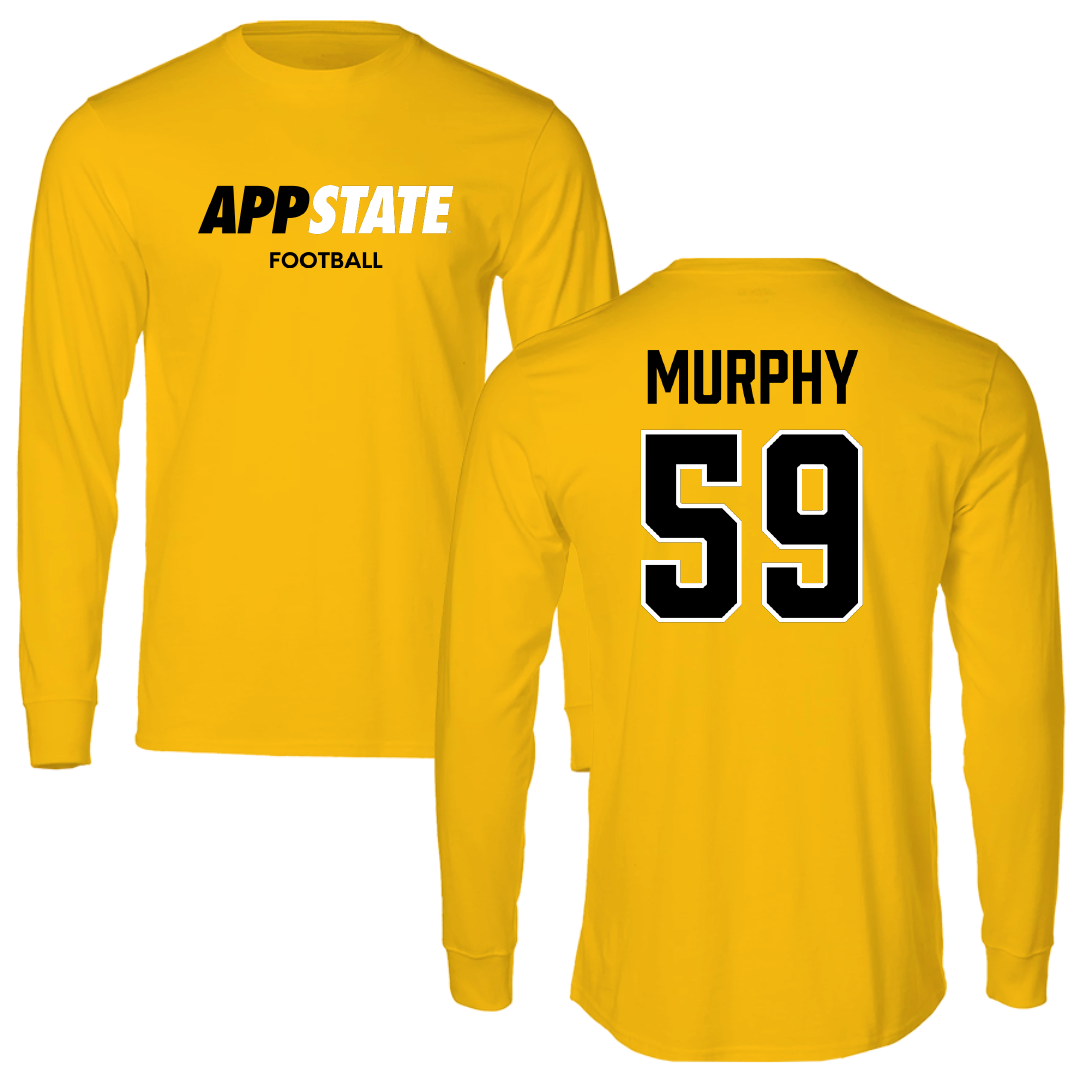 Appalachian State University Football Gold Performance Long Sleeve - #59 Jack Murphy