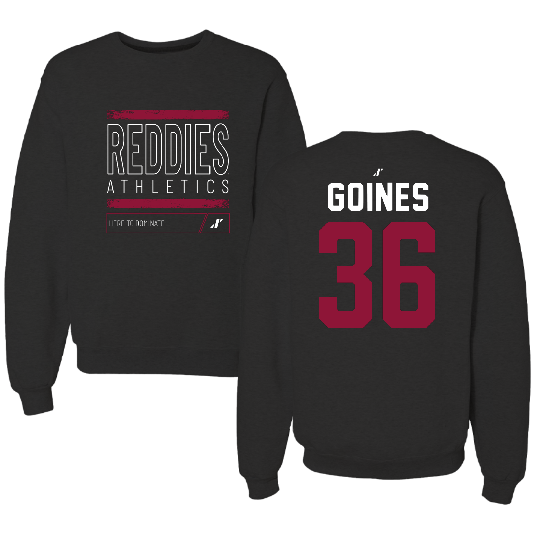 Henderson State University Baseball Black Dominate Crewneck - #36 Dawson Goines