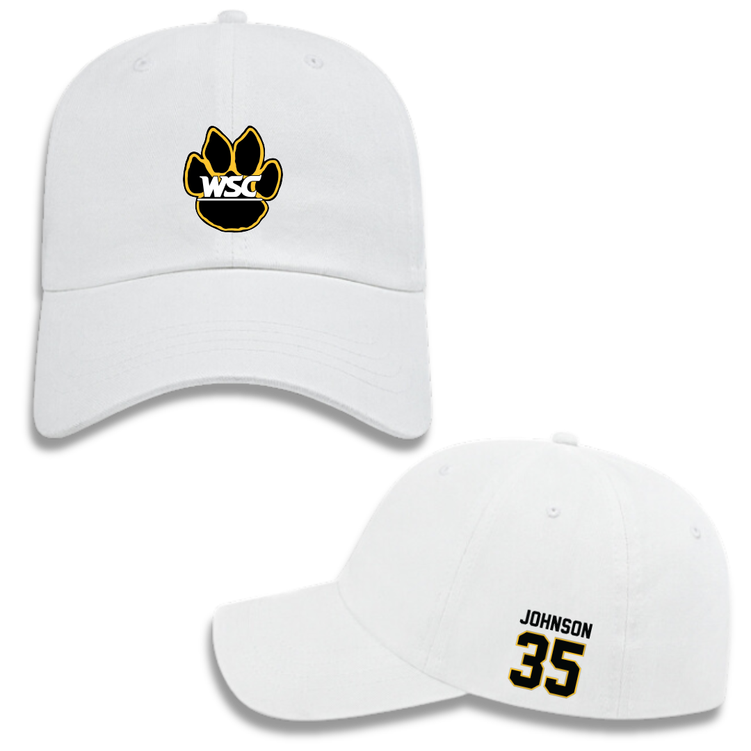 Wayne State College (Nebraska) Football White Hat - #35 Luke Johnson