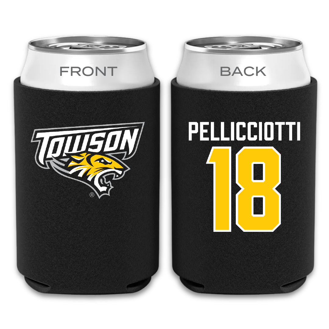 Towson University Football Black Can Cooler - #18 Jack Pellicciotti
