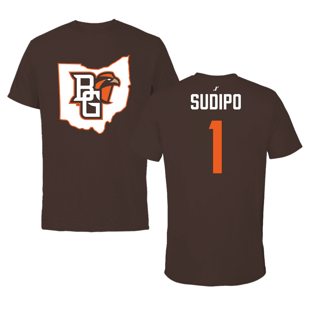 Bowling Green State University Football Brown State Tee - #1 Mateo Sudipo