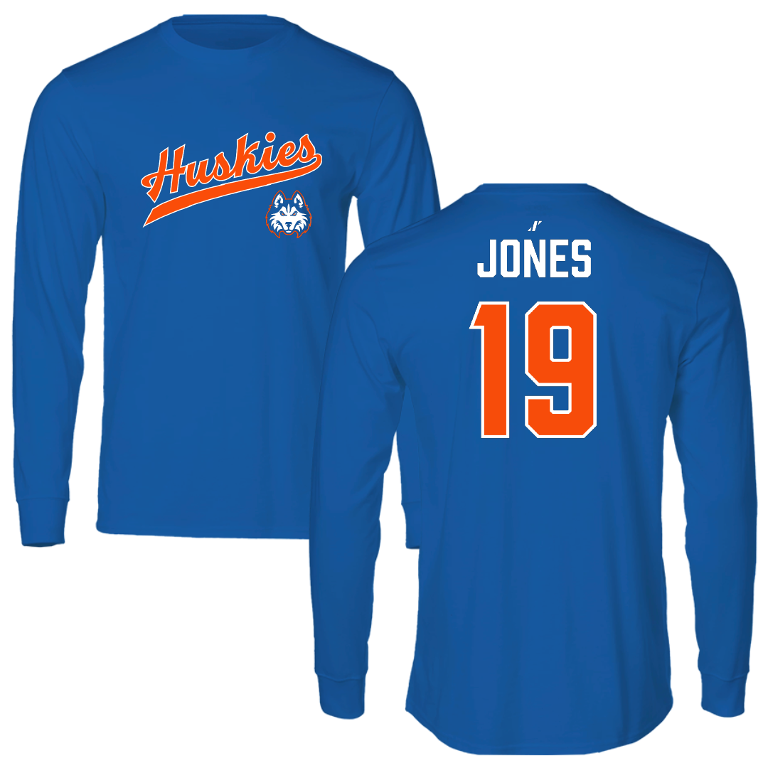 Houston Christian University Football Blue General Long Sleeve - #19 Zion Jones