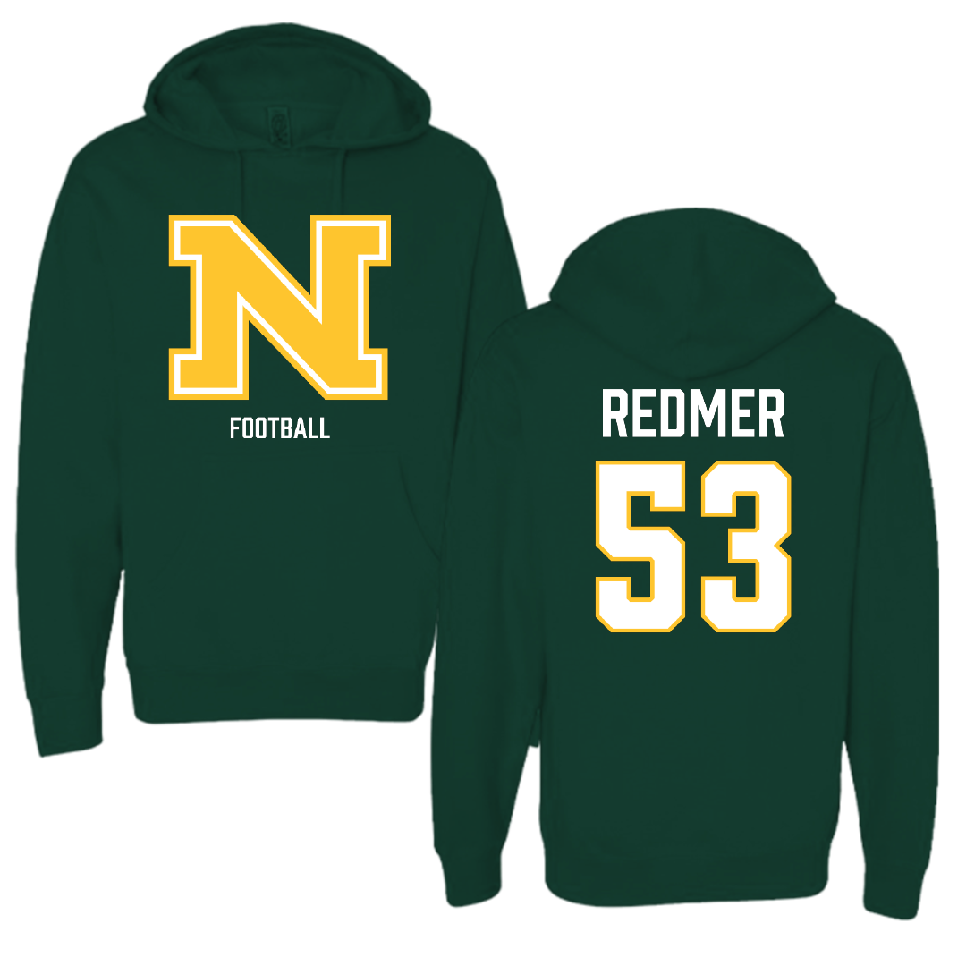 Northern Michigan University Football Forest Green Hoodie - #53 Brady Redmer