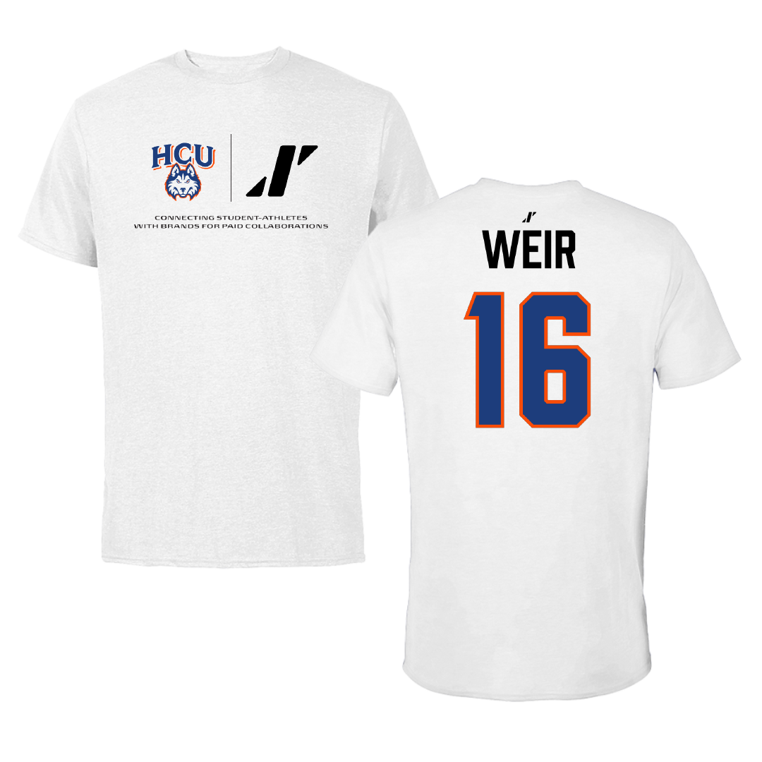 Houston Christian University Football White Rally Performance Tee - #16 Jake Weir