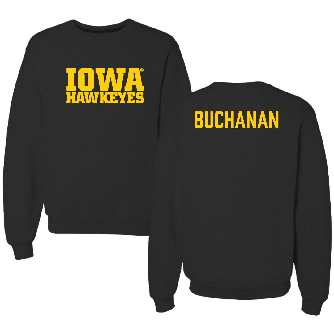 University of Iowa Wrestling Black Crewneck - Stephen Buchanan
