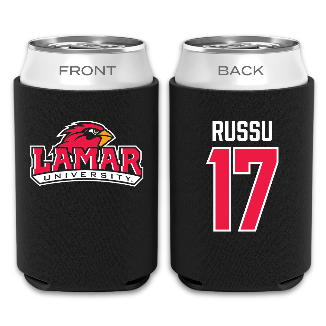 Lamar University Soccer Black Can Cooler - #17 Addison Russu
