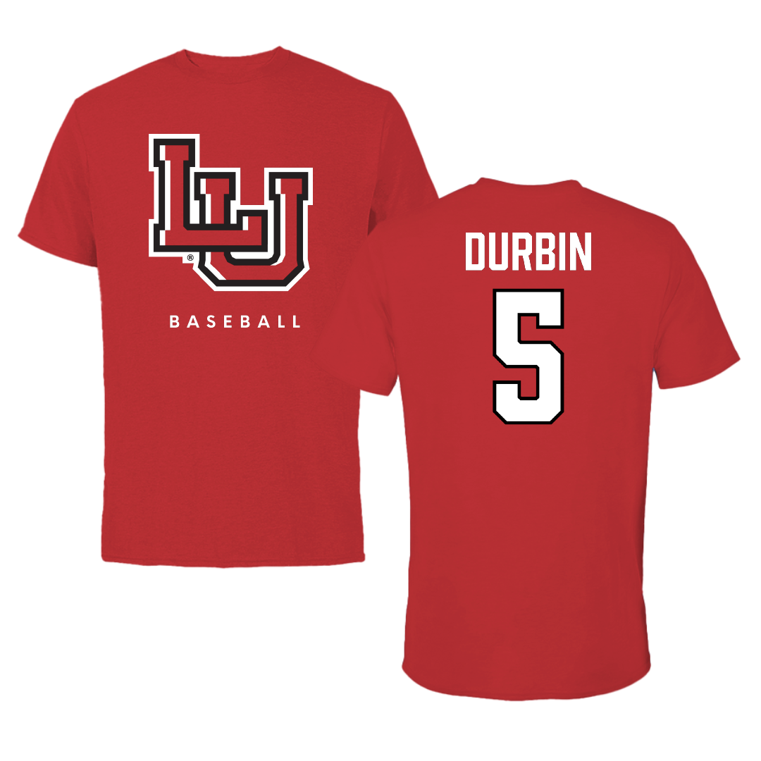 Lamar University Baseball Red Tee - #5 Beau Durbin