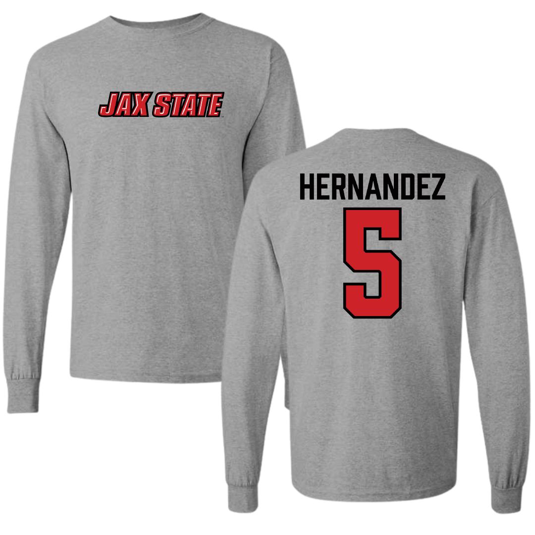 Jacksonville State University Baseball Sport Gray Long Sleeve - #5 Javon Hernandez