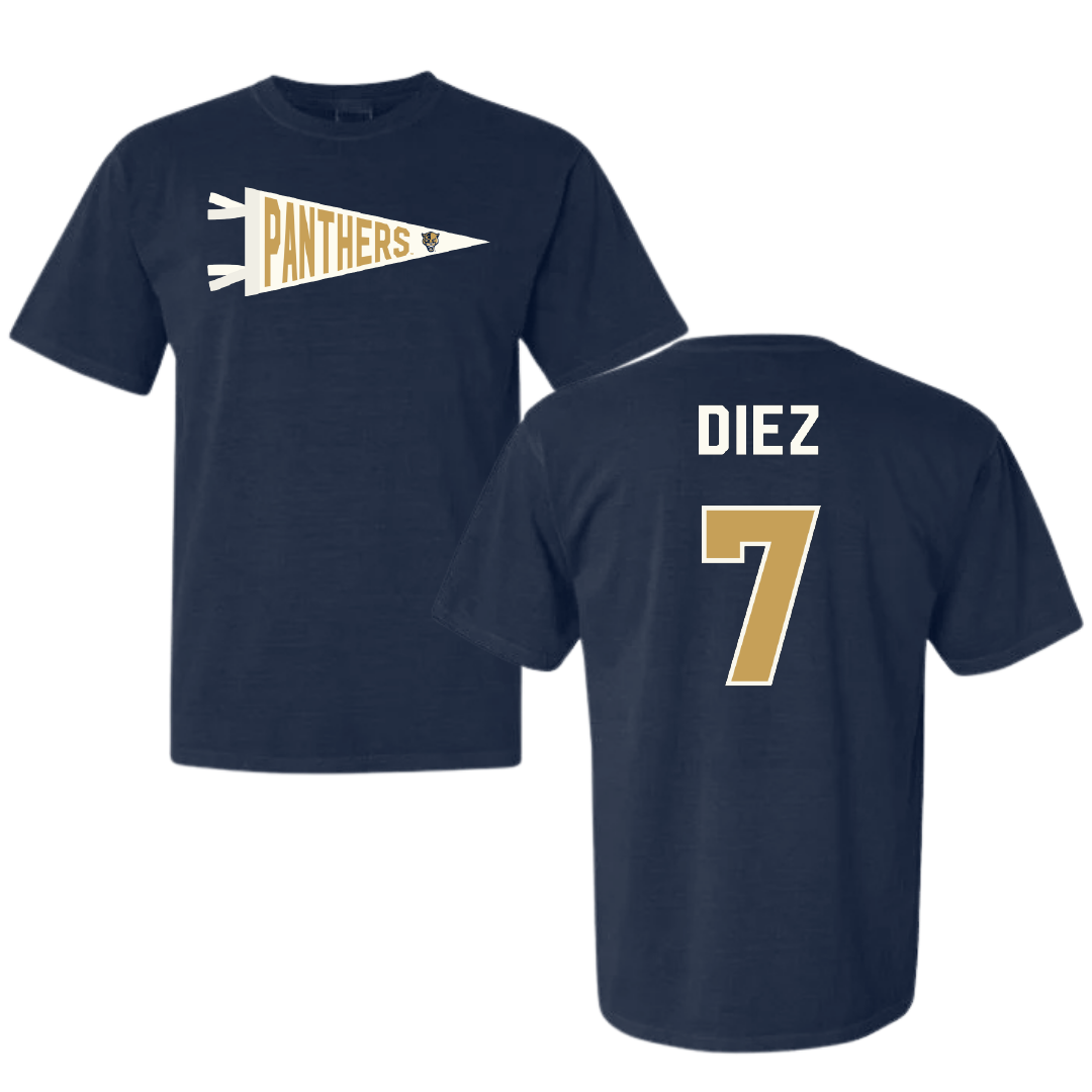 Florida International University Soccer Navy Pennant Comfort Colors Tee - #7 Isabella Diez