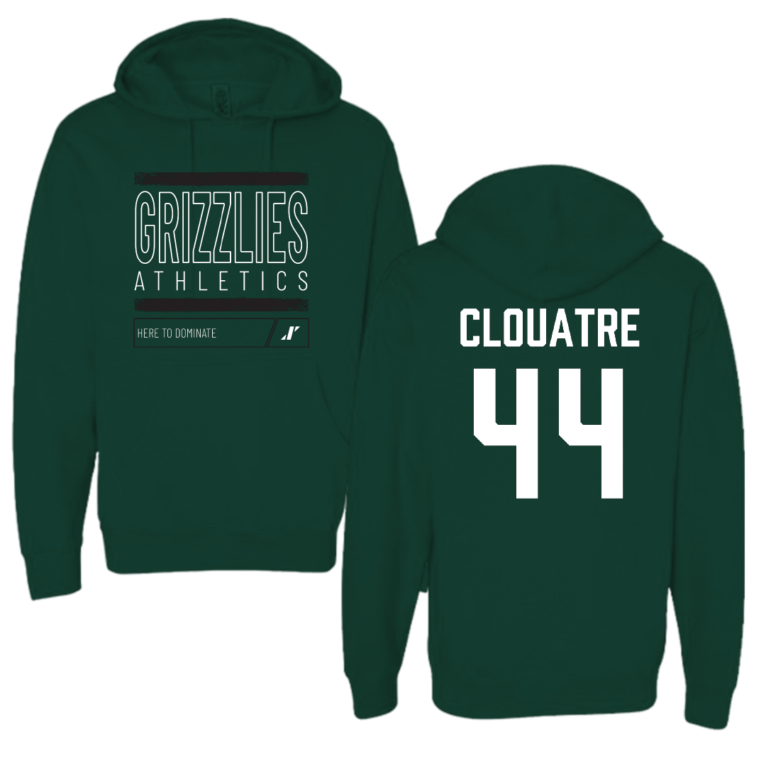 Adams State University Football Forest Green Dominate Hoodie - #44 Anthony Clouatre