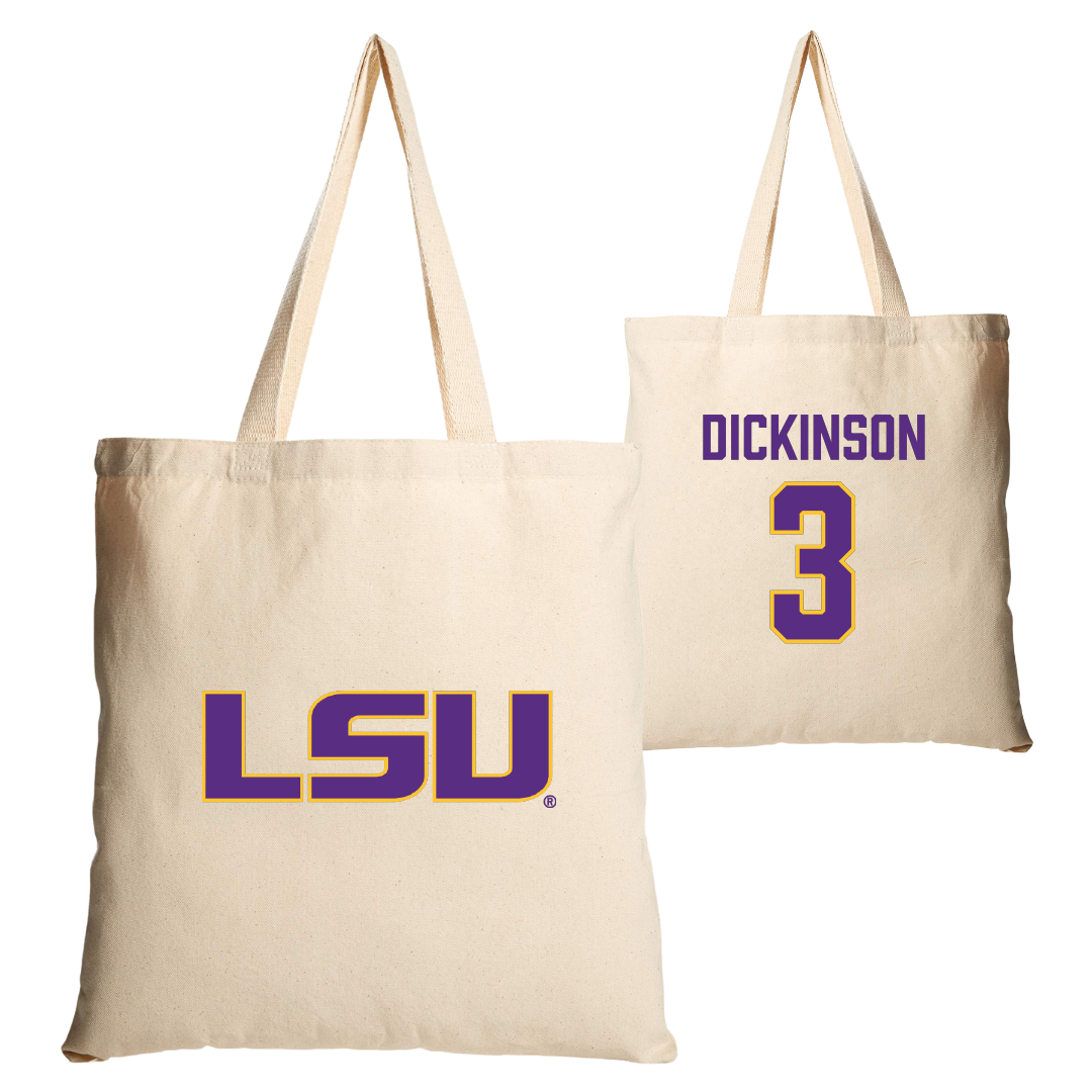 Louisiana State University Baseball Tan Canvas Tote Bag - #3 Daniel Dickinson