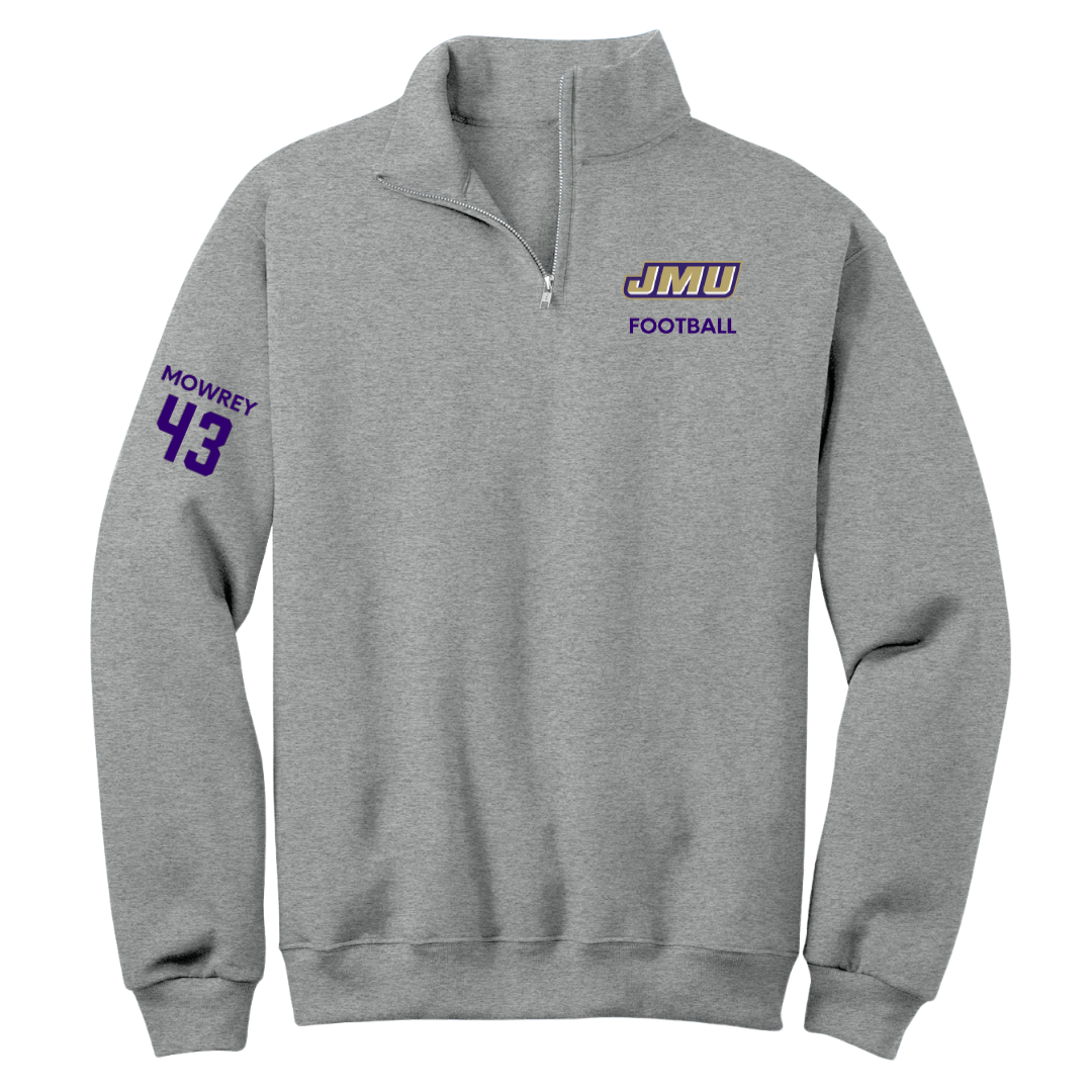 James Madison University Football Sport Gray Quarter-Zip - #43 Jack Mowrey