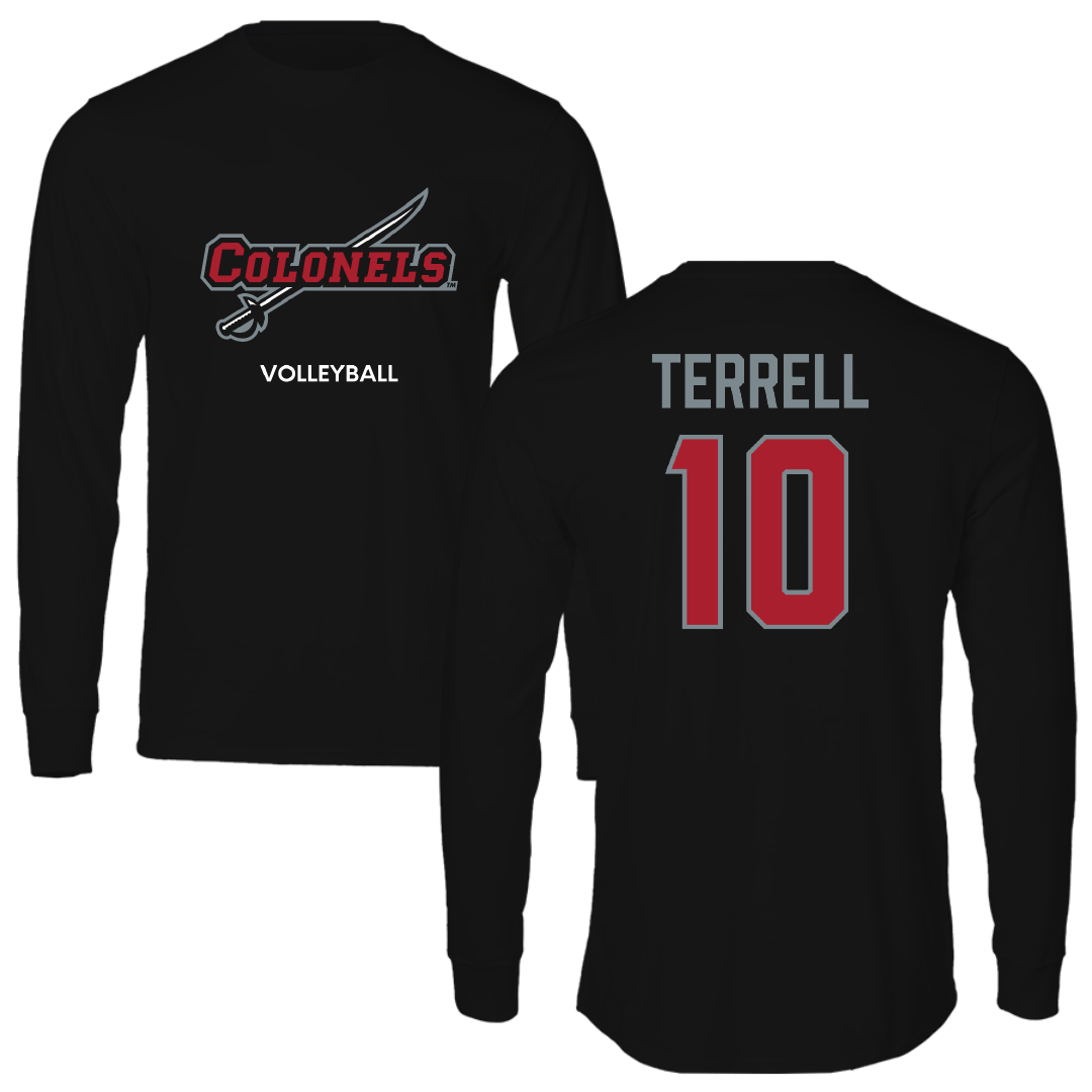 Nicholls State University Volleyball (W) Black Colonels Long Sleeve - #10 Tierney Terrell